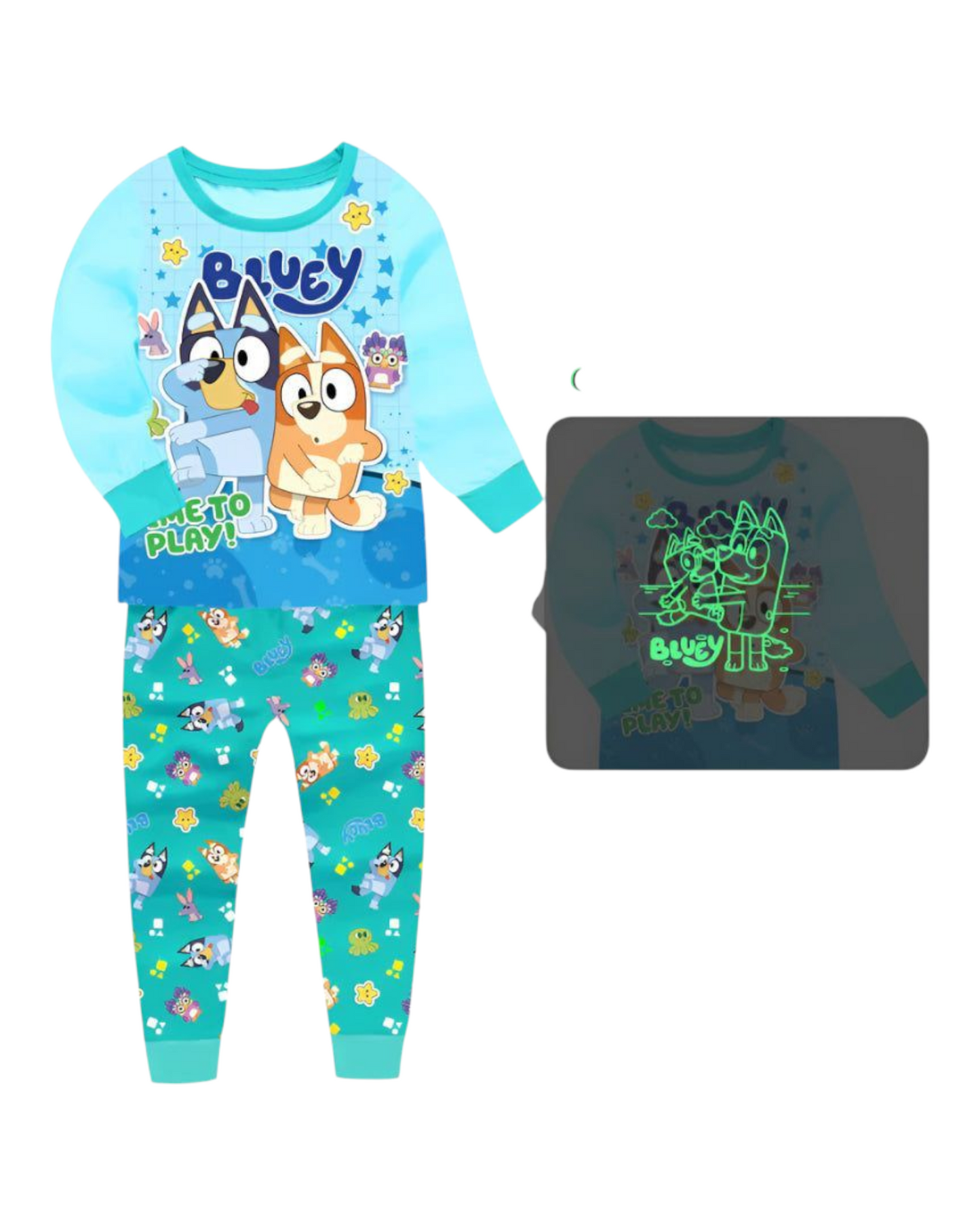 Bluey Aqua/Green Long Sleeve Pyjamas