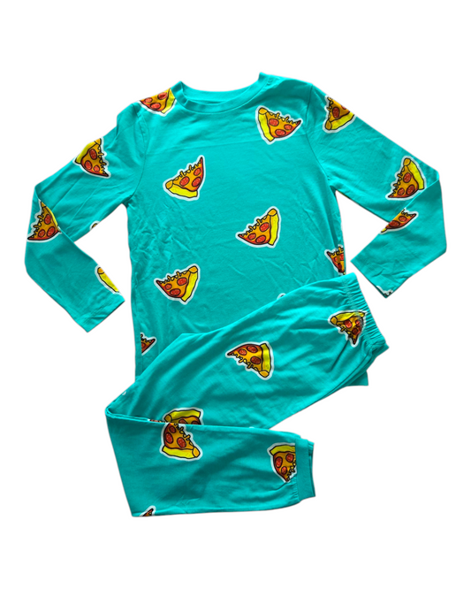 Pizza Turquoise Green Long Sleeve Pyjamas