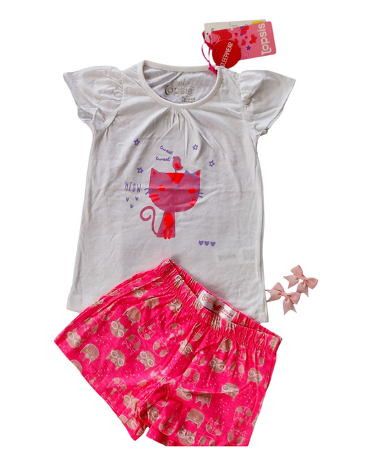 Topsis White/Pink Short Set Pyjamas