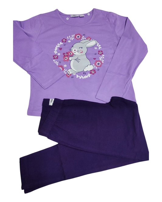 Bunny Purple Long Sleeve Pyjamas
