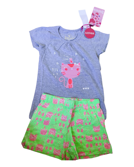 Topsis Gray/Green Short Set Pyjamas